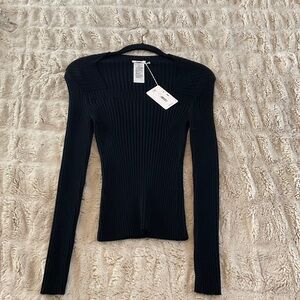 Wolford Ribbed Wool-Cotton Top NWT
